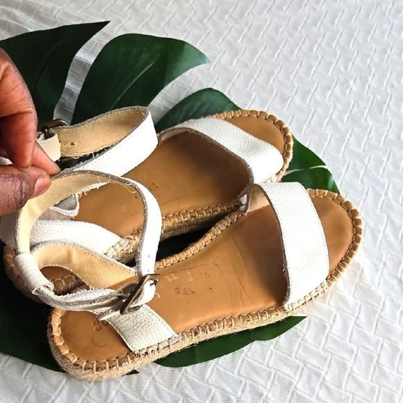 Soludos Shoes - Soludos White Espadrille Sandals Ankle Strap Vacation Beach Summer Shoes